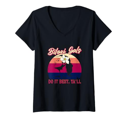 Damen Mississippi Bilozi Goals Do It Best Ya'll T-Shirt mit V-Ausschnitt Damen Mississippi Bilozi Goals Do It Best Ya'll T-Shirt mit V-Ausschnitt von Mississippi