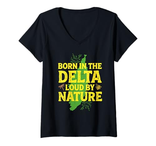 Damen Mississippi Born In The Delta T-Shirt mit V-Ausschnitt Damen Mississippi Born In The Delta T-Shirt mit V-Ausschnitt von Mississippi