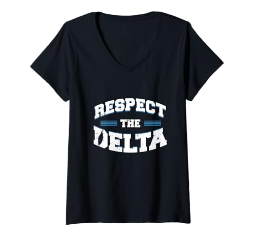 Damen Mississippi Respect The Delta T-Shirt mit V-Ausschnitt Damen Mississippi Respect The Delta T-Shirt mit V-Ausschnitt von Mississippi