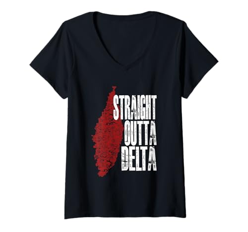Damen Mississippi Straight Outta Delta T-Shirt mit V-Ausschnitt Damen Mississippi Straight Outta Delta T-Shirt mit V-Ausschnitt von Mississippi