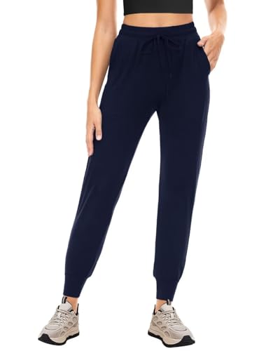 Missluck Jogginghose Damen Sporthose Lang Trainingshose mit Taschen für Fitness Jogger (Marineblau,M) von Missluck