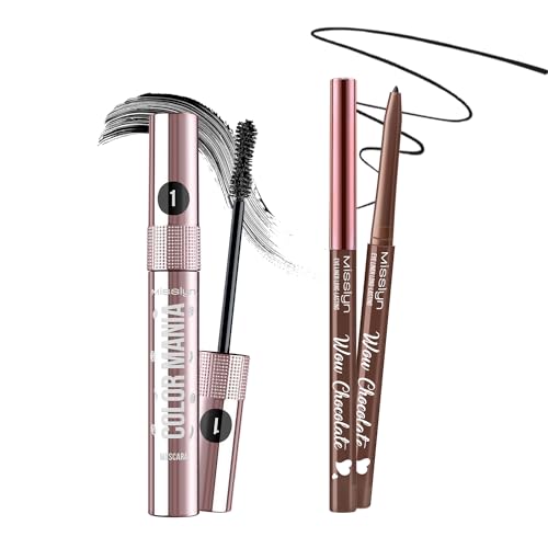 Misslyn Volumenisierendes und verlängerendes Mascara-Set für Wimpern und Augenbrauen, wasserdichter Eyeliner, schwarzer Stift für die Augen Misslyn Volumenisierendes und verlängerendes Mascara-Set für Wimpern und Augenbrauen, wasserdichter Eyeliner, schwarzer Stift für die Augen von Misslyn