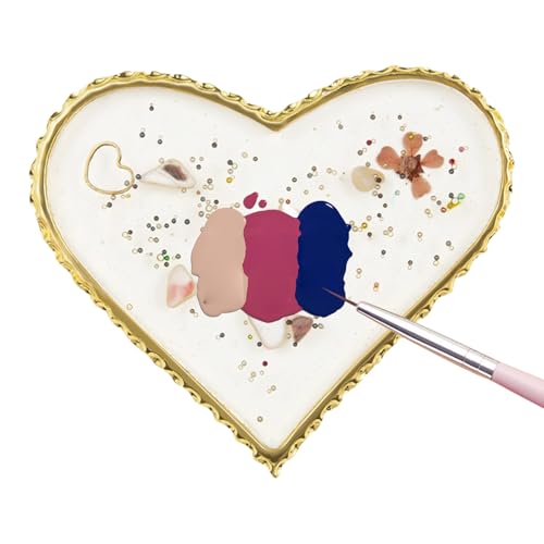 Missmisq Nagellack Farbpalette - Nagellackieren Gemischte Farben Set - Goldener Rand Design Resin Tablett Für Mädchen Gel Lack Praxis Frauen Beauty Salon Bereich Maniküre von Missmisq