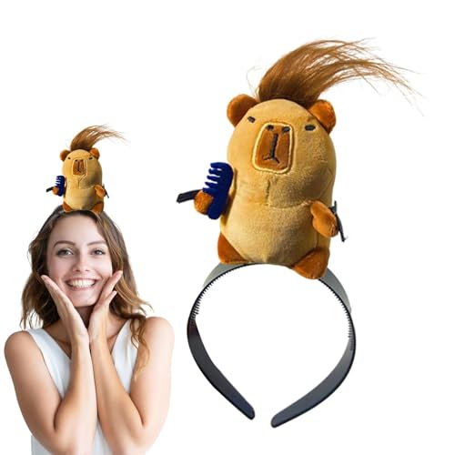 Missmisq Stofftier-Haarspangen, Haarspangen für Mädchen,Frauen-Cartoon-Haarspange mit Capybara gefüllt | Modeaccessoire für Teenager-Mädchen, Puppenförmige Kopfbedeckung für Reisen, Strandpartys, von Missmisq