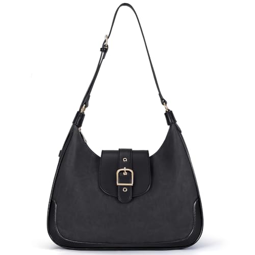 Missnine Retro Umhängetasche Damen Retro Hobo Bag Lässige PU Leder Umhängetasche Große Kapazität Retro Tragetasche Handtasche Schultertasche Achseltasche Herbst- und Wintertasche von Missnine