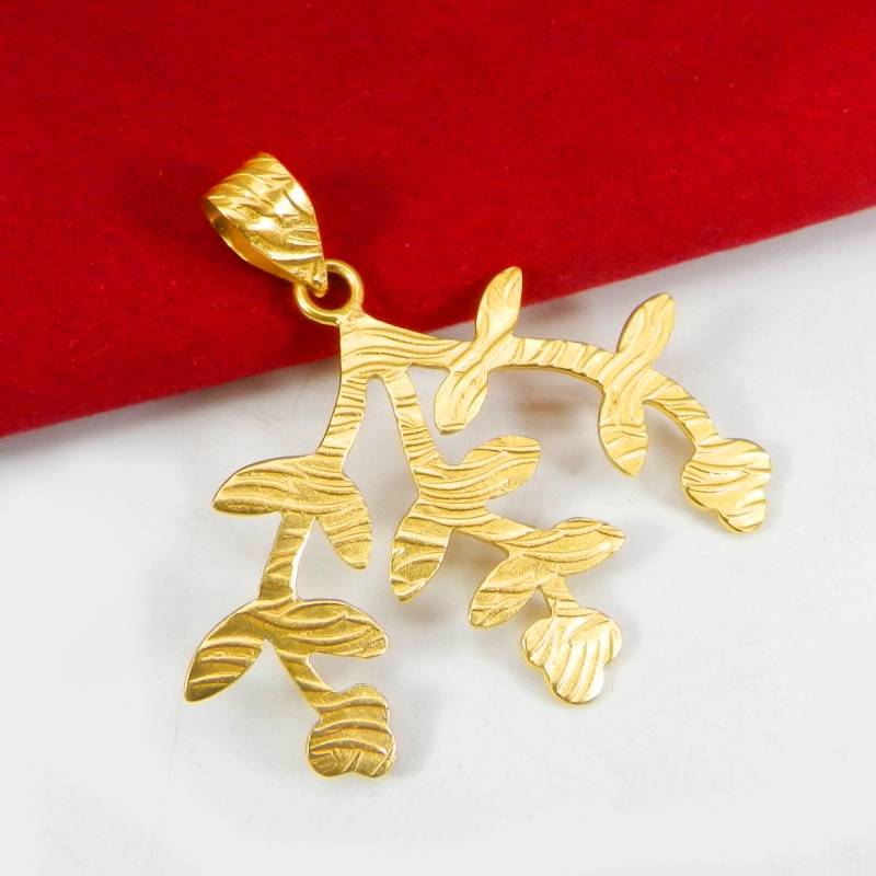 Antiker Schmuck, Gold Anhänger, Blatt-Designer-Anhänger, Einzigartiger Frauen-Anhänger, Geschenk Für Frau, Designer-Anhänger, Weihnachtsschmuck von MissomaSantiago