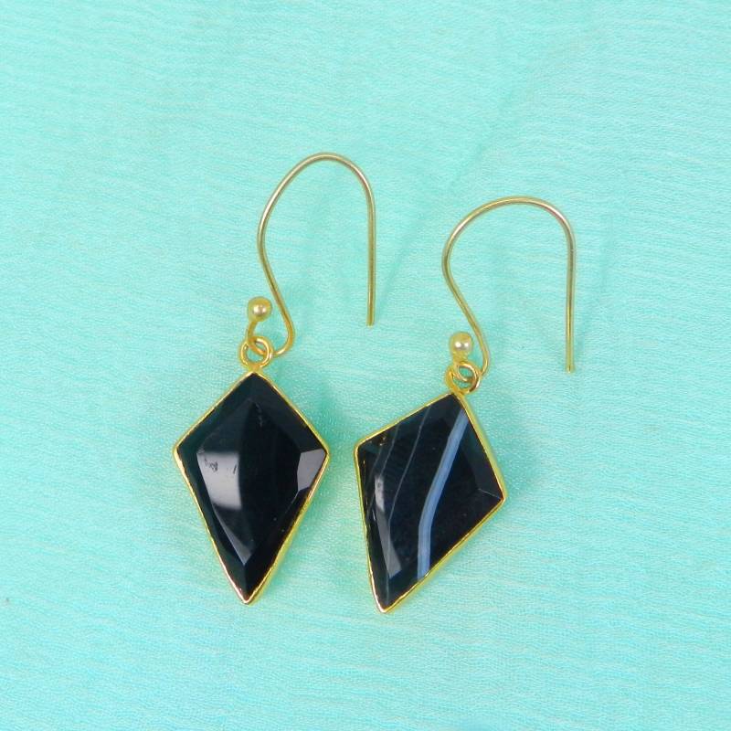 Botswana Achat Ohrringe, Frauen Messing Gold Handgemachte Weihnachtsgeschenk Ideen, Geburtstag Mom Geschenke von MissomaSantiago