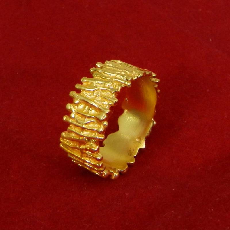 Gehämmert Messing Bandring Vergoldete Draht Ring von MissomaSantiago