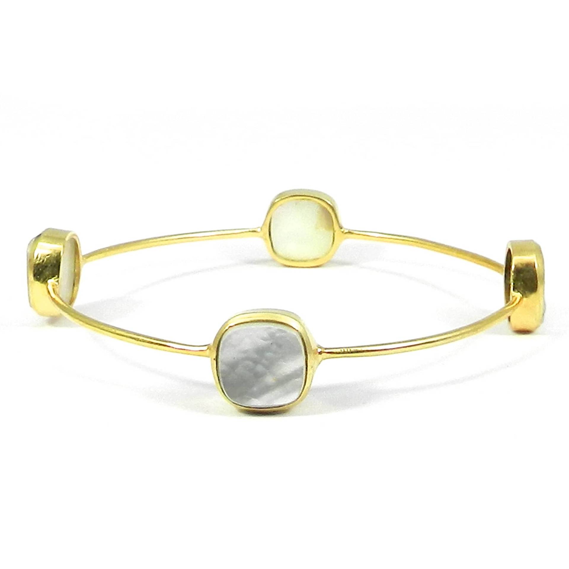 Perlmutt-Handmade Armreif Armband-Edelstein Armreif-statement Armband-Frauen Armband-Dainty-Boho Vergoldetes Armband-Boho Schmuck von MissomaSantiago