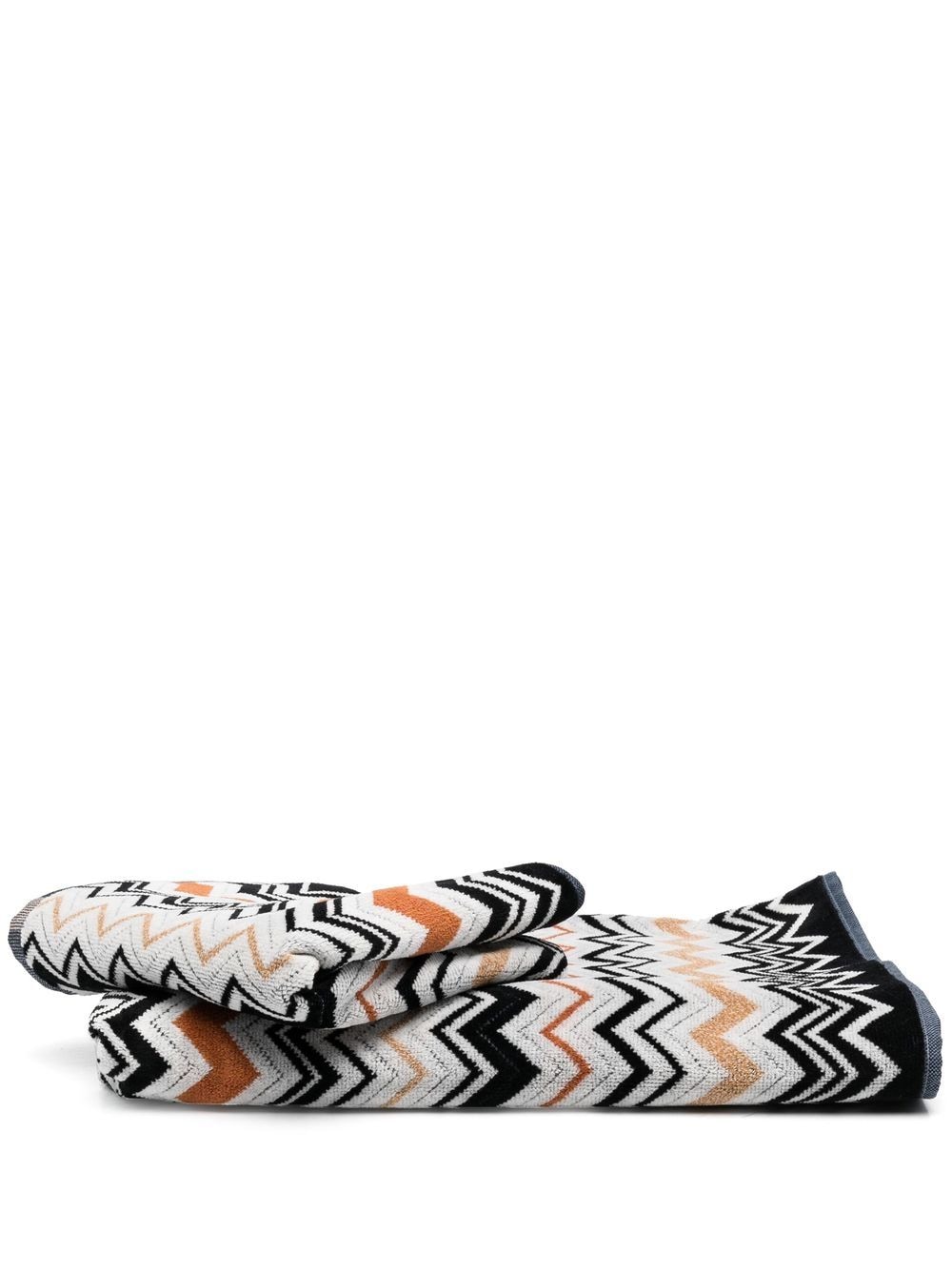 Missoni Home Bernard Badetuch mit Zickzackmuster - Schwarz von Missoni Home