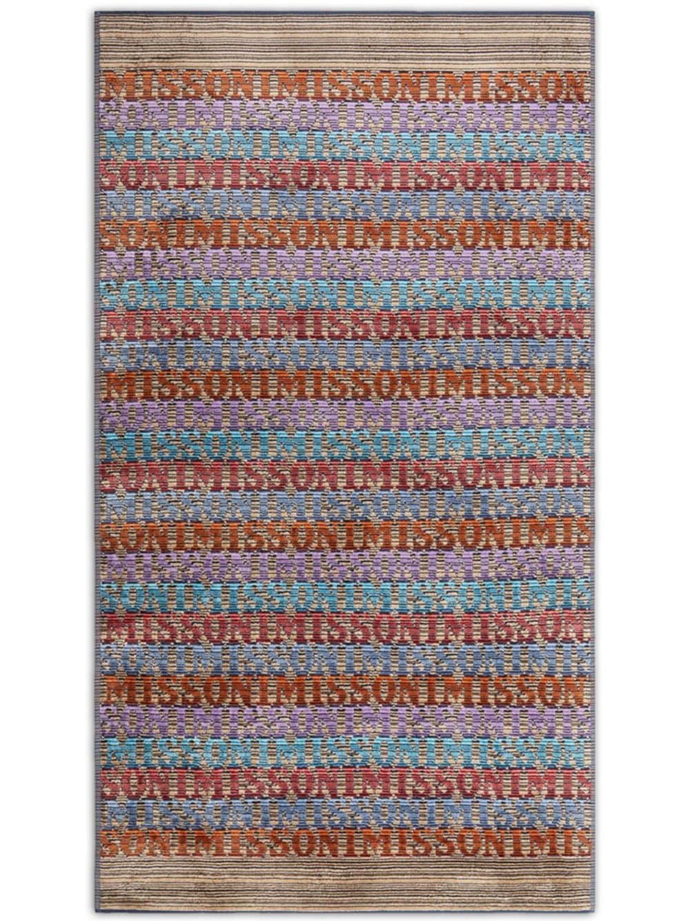 Missoni Home Blake Badetuch mit Logo-Streifen - Blau von Missoni Home