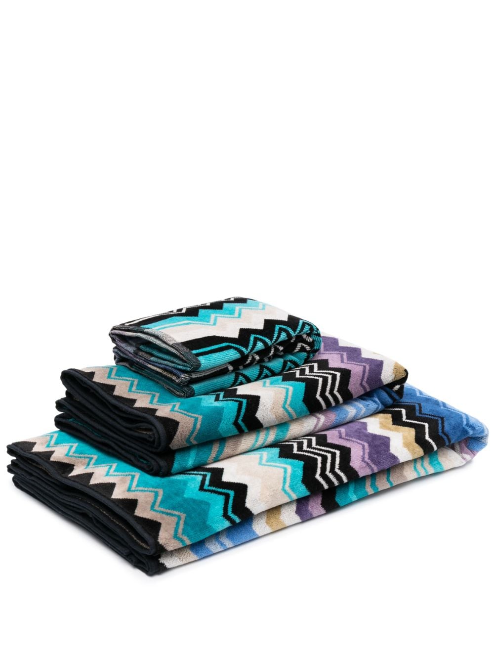 Missoni Home Set aus drei Giacomo Badetüchern - Blau von Missoni Home