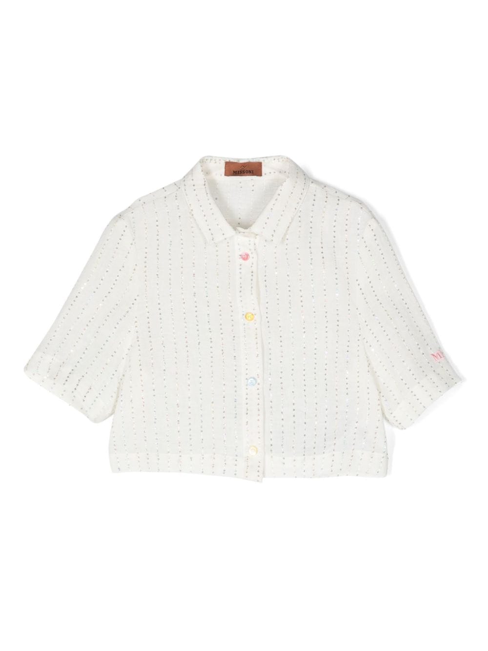 Missoni Kids Cropped-Hemd mit Pailletten - Weiß von Missoni Kids