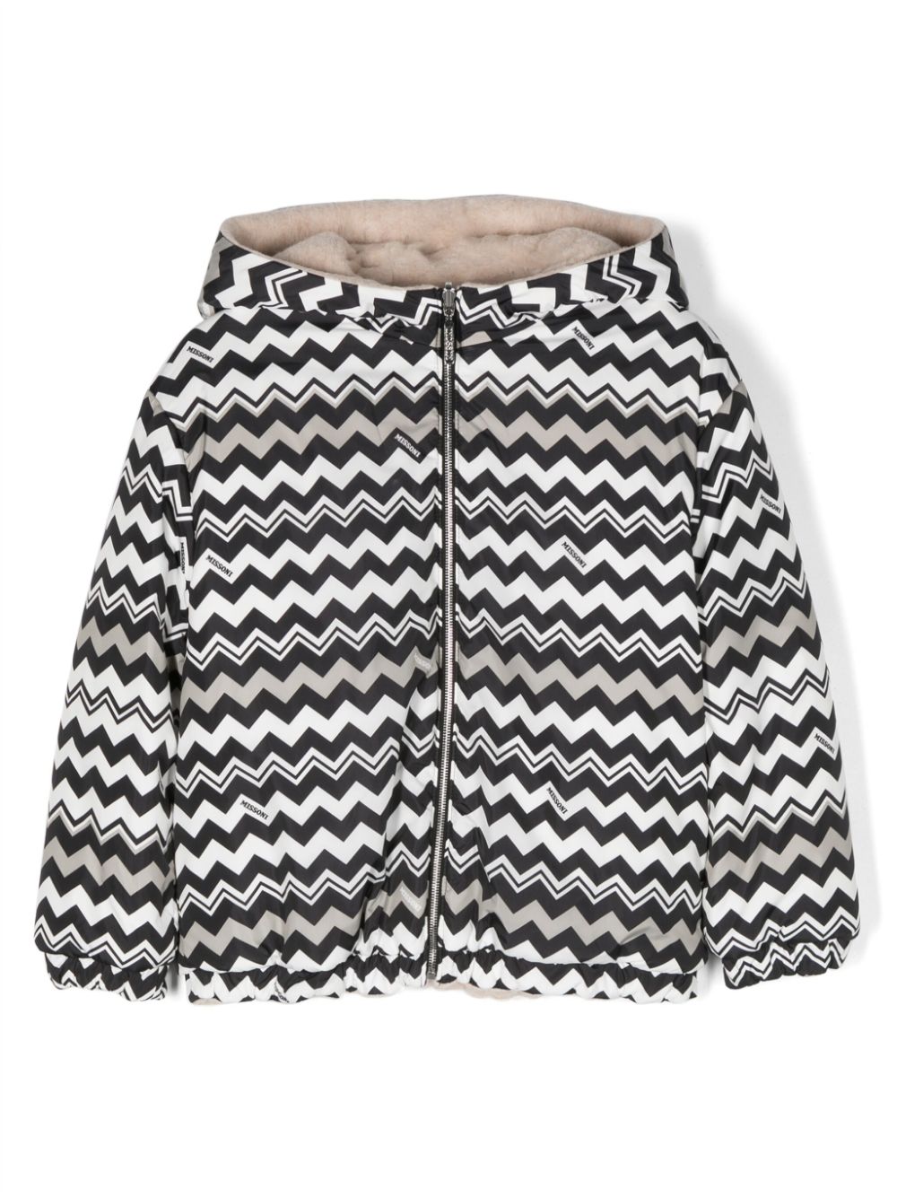 Missoni Kids Kapuzenjacke mit Zickzackmuster - Schwarz von Missoni Kids