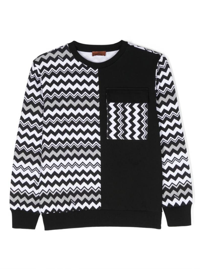 Missoni Kids Sweatshirt mit Zickzackmuster - Schwarz von Missoni Kids