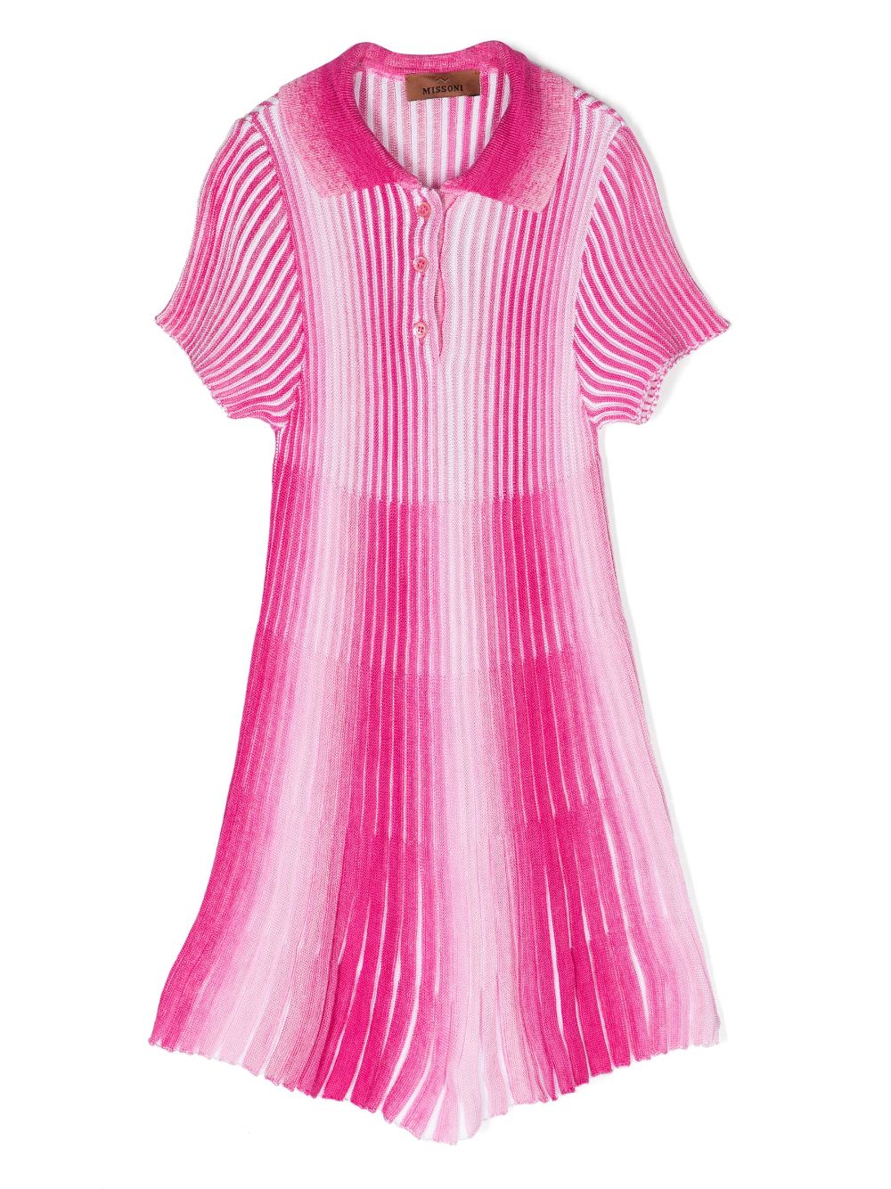 Missoni Kids Geripptes Poloshirtkleid mit Farbverlauf-Optik - Rosa von Missoni Kids