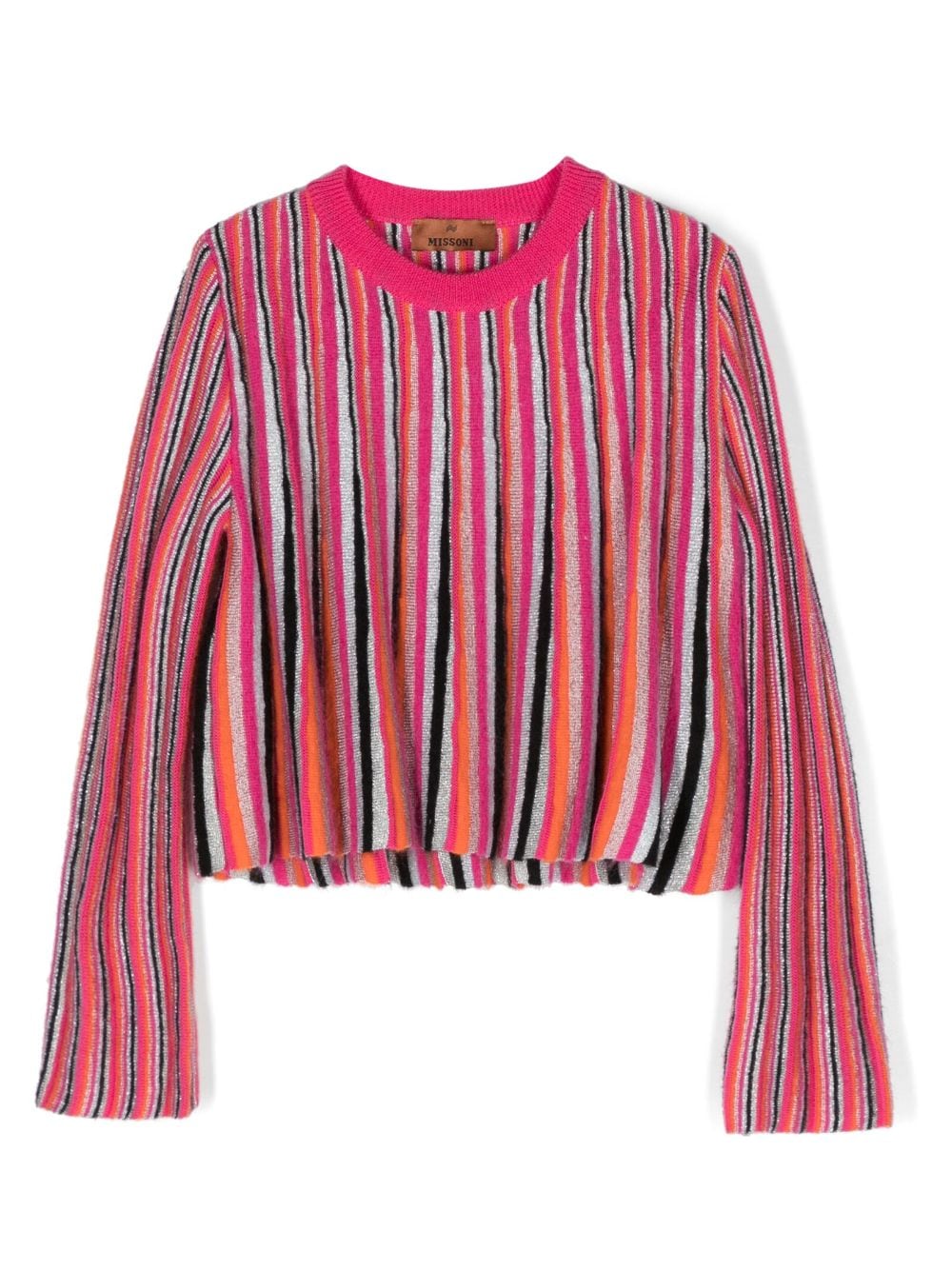 Missoni Kids Gestreifter Intarsien-Pullover - Rosa von Missoni Kids