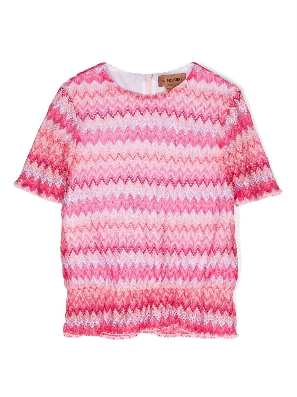 Missoni Kids Strickoberteil mit Zickzackmuster - Rosa von Missoni Kids