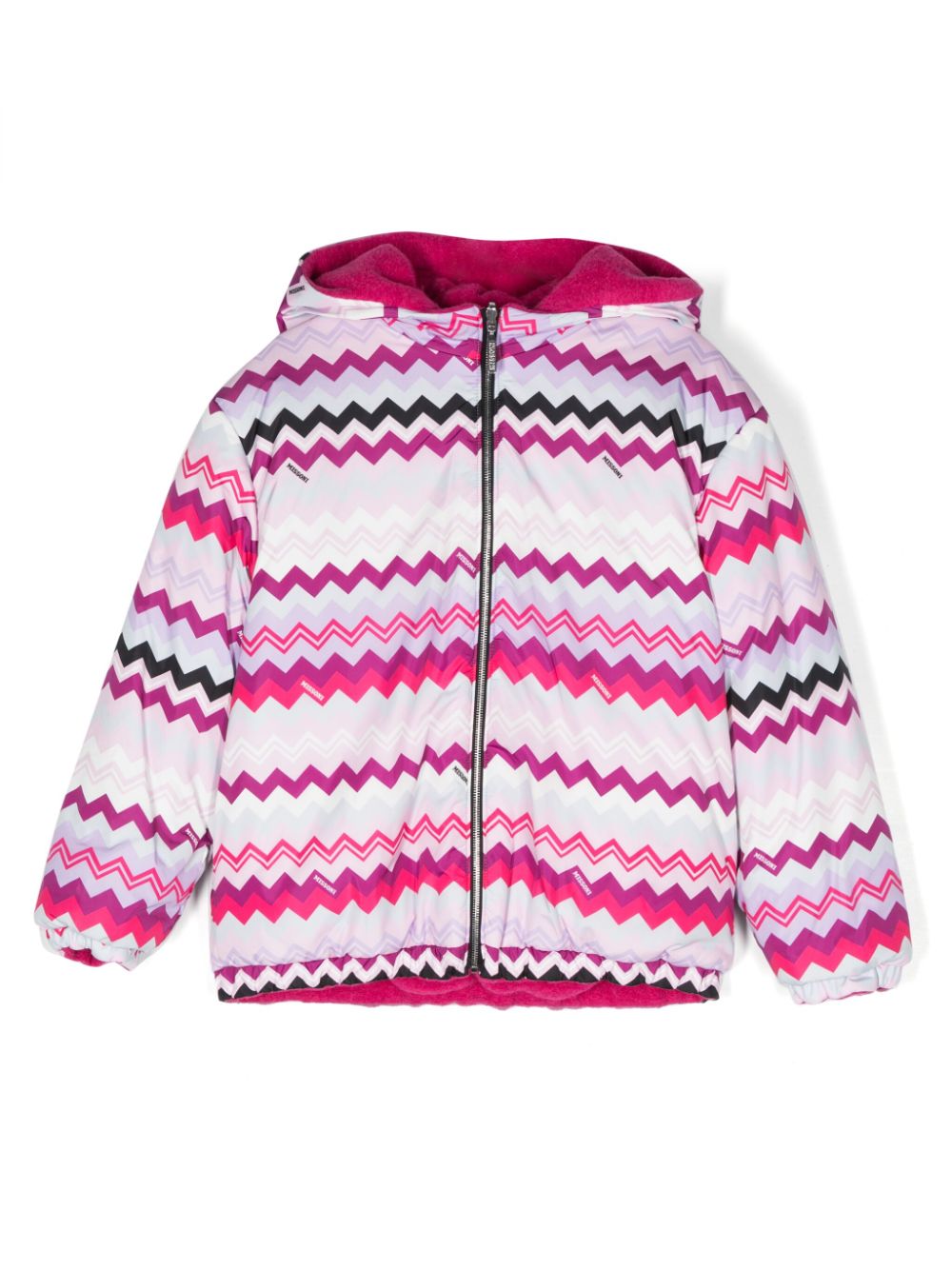 Missoni Kids Kapuzenjacke mit Zickzackmuster - Rosa von Missoni Kids