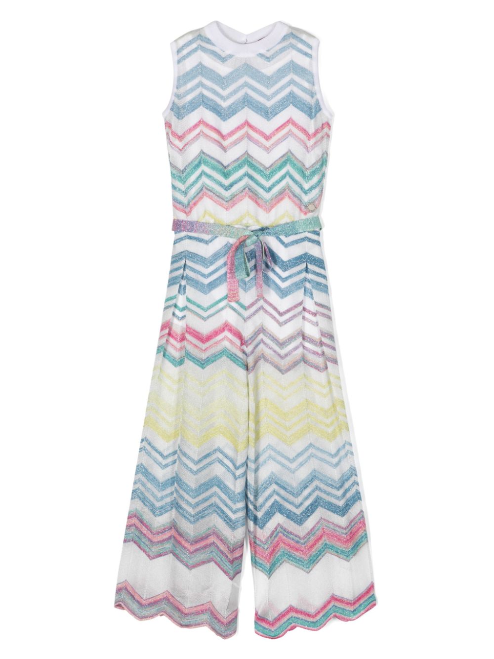 Missoni Kids Gürtel-Jumpsuit mit Zickzackmuster - Weiß von Missoni Kids