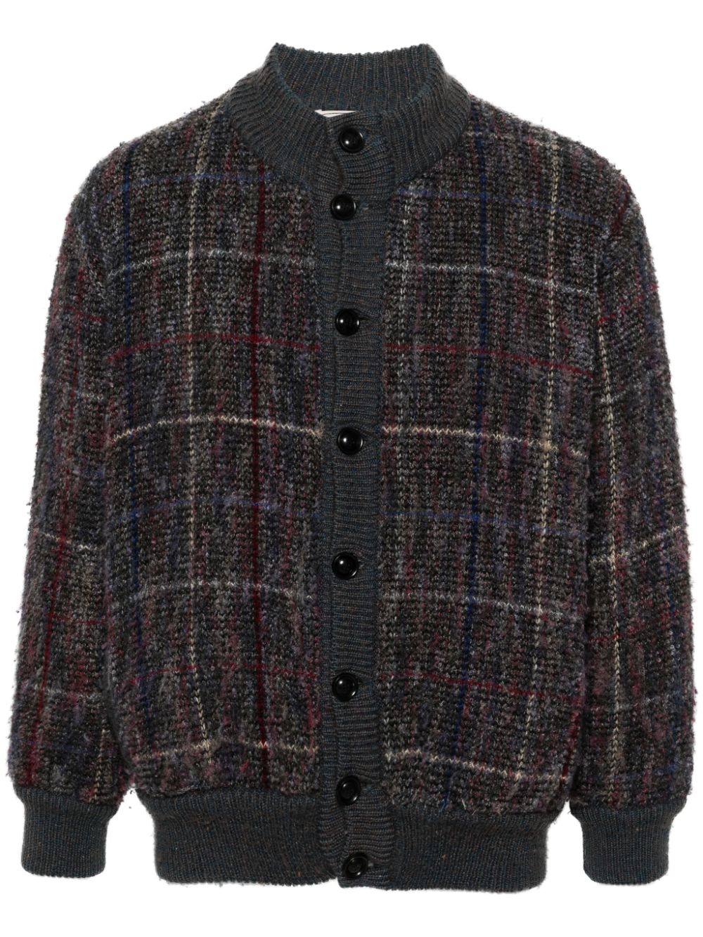 Missoni Pre-Owned 1980 karierter Cardigan mit gerippten Bündchen - Grau von Missoni Pre-Owned