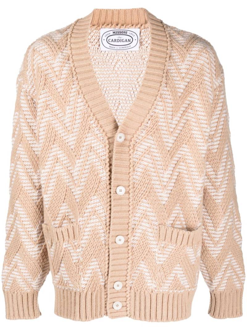 Missoni Cardigan mit Zickzackmuster - Nude von Missoni