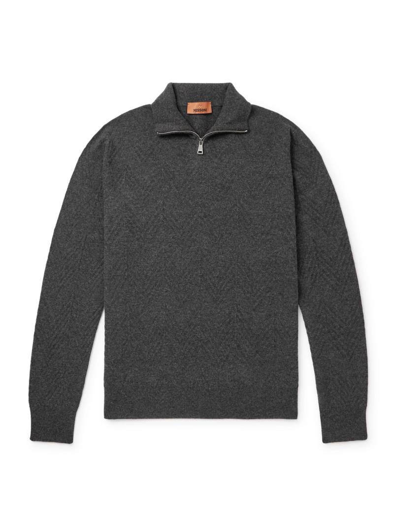 Missoni - Cashmere Half-Zip Sweater - Men - Gray - IT 48 von Missoni