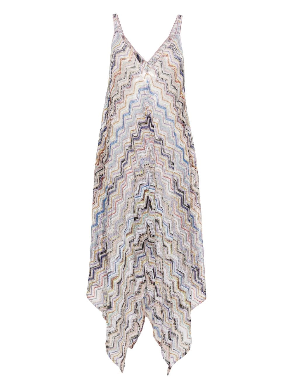 Missoni Gehäkeltes Maxikleid mit Zickzackmuster - Weiß von Missoni