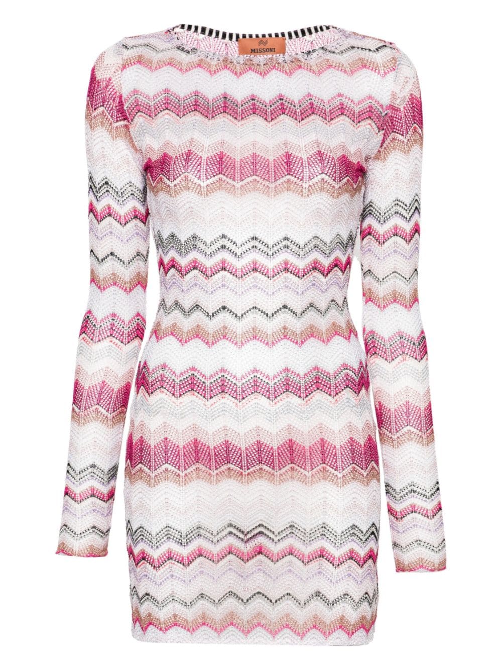 Missoni Gehäkeltes Minikleid mit Zickzackmuster - Grau von Missoni