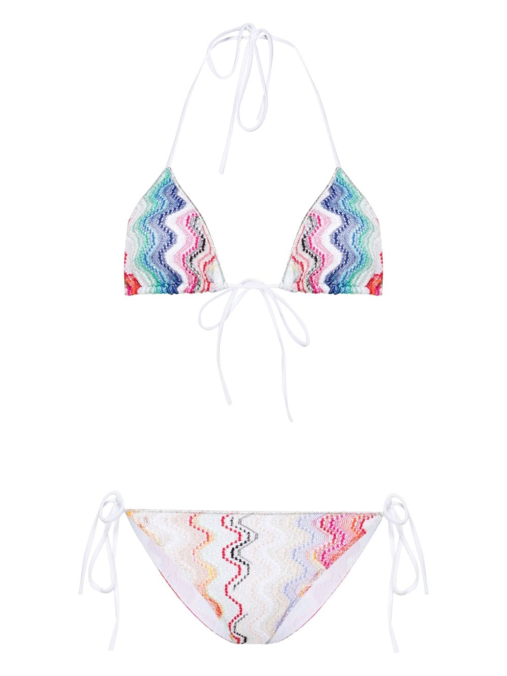 Missoni Gestrickter Wave Bikini - Silber von Missoni