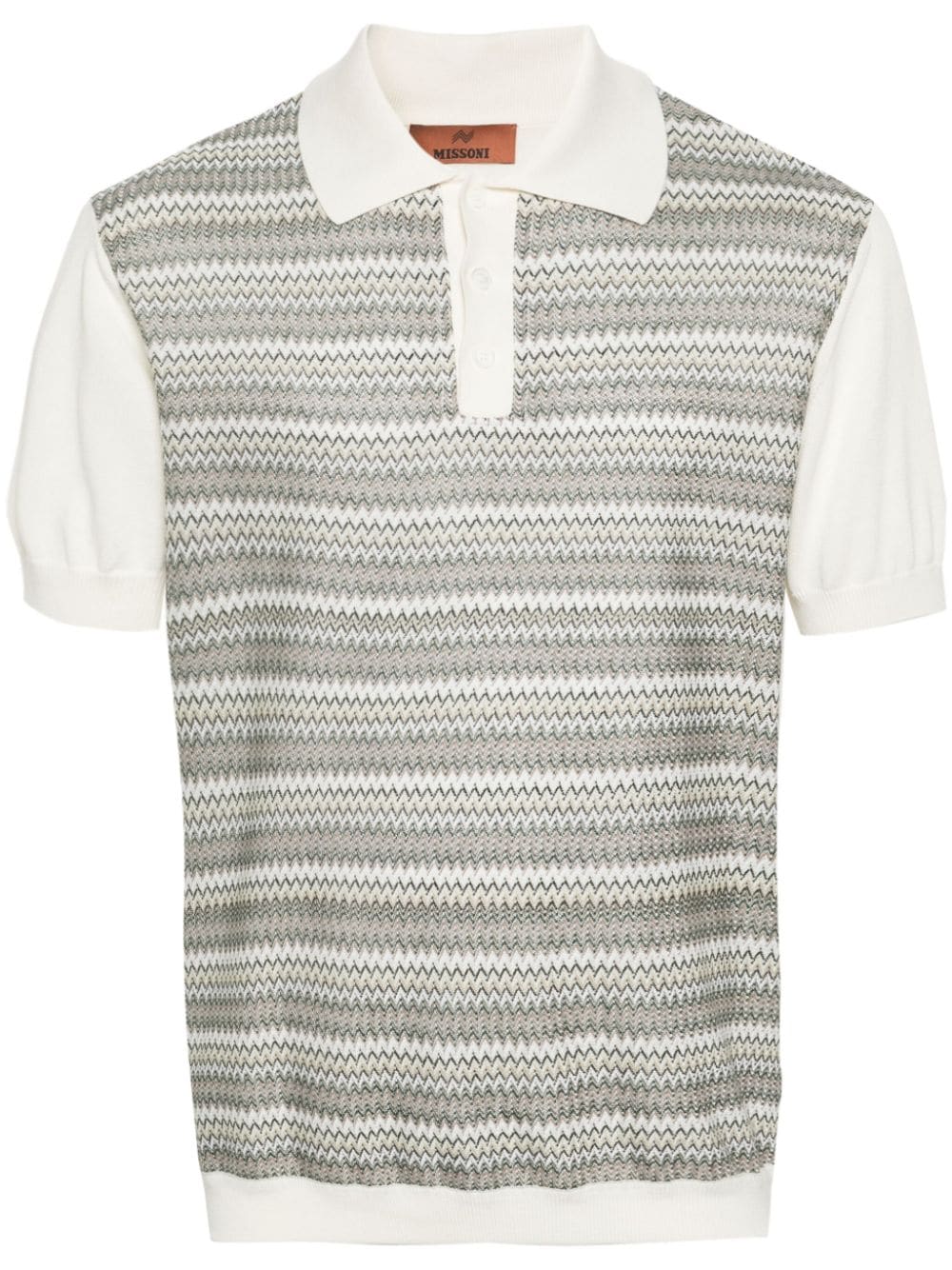 Missoni Gestricktes Poloshirt mit Zickzackmuster - Nude von Missoni