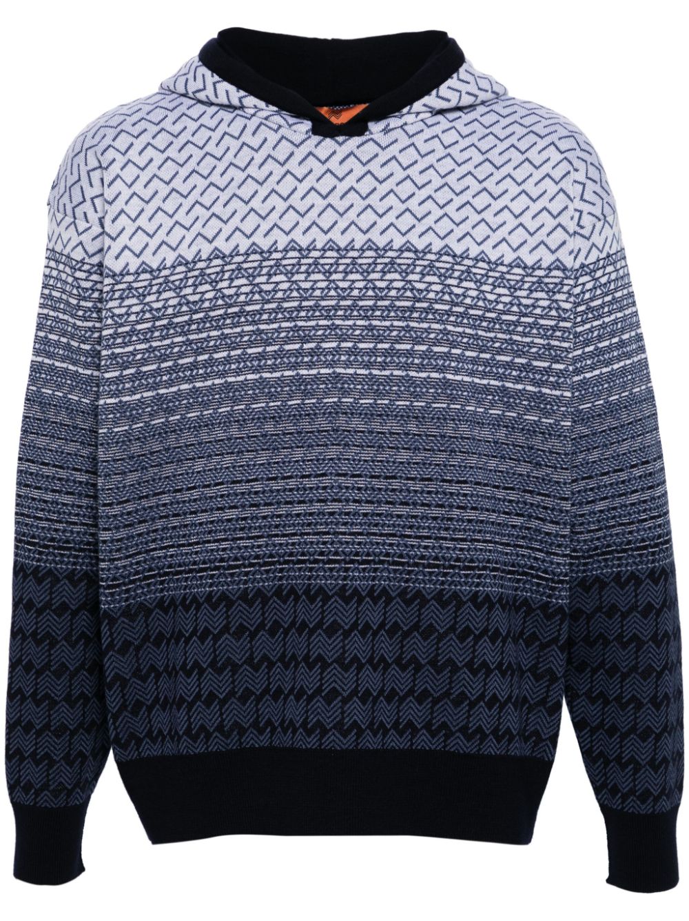 Missoni Hoodie mit Intarsienmuster - Blau von Missoni