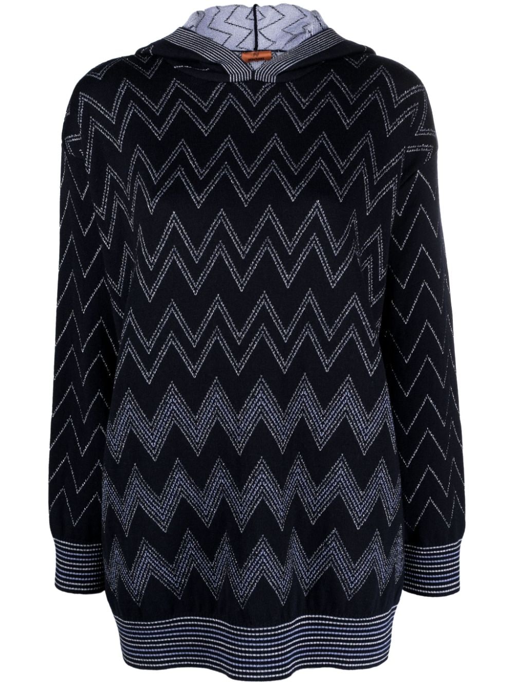 Missoni Lurex-Hoodie mit Zickzackmuster - Blau von Missoni