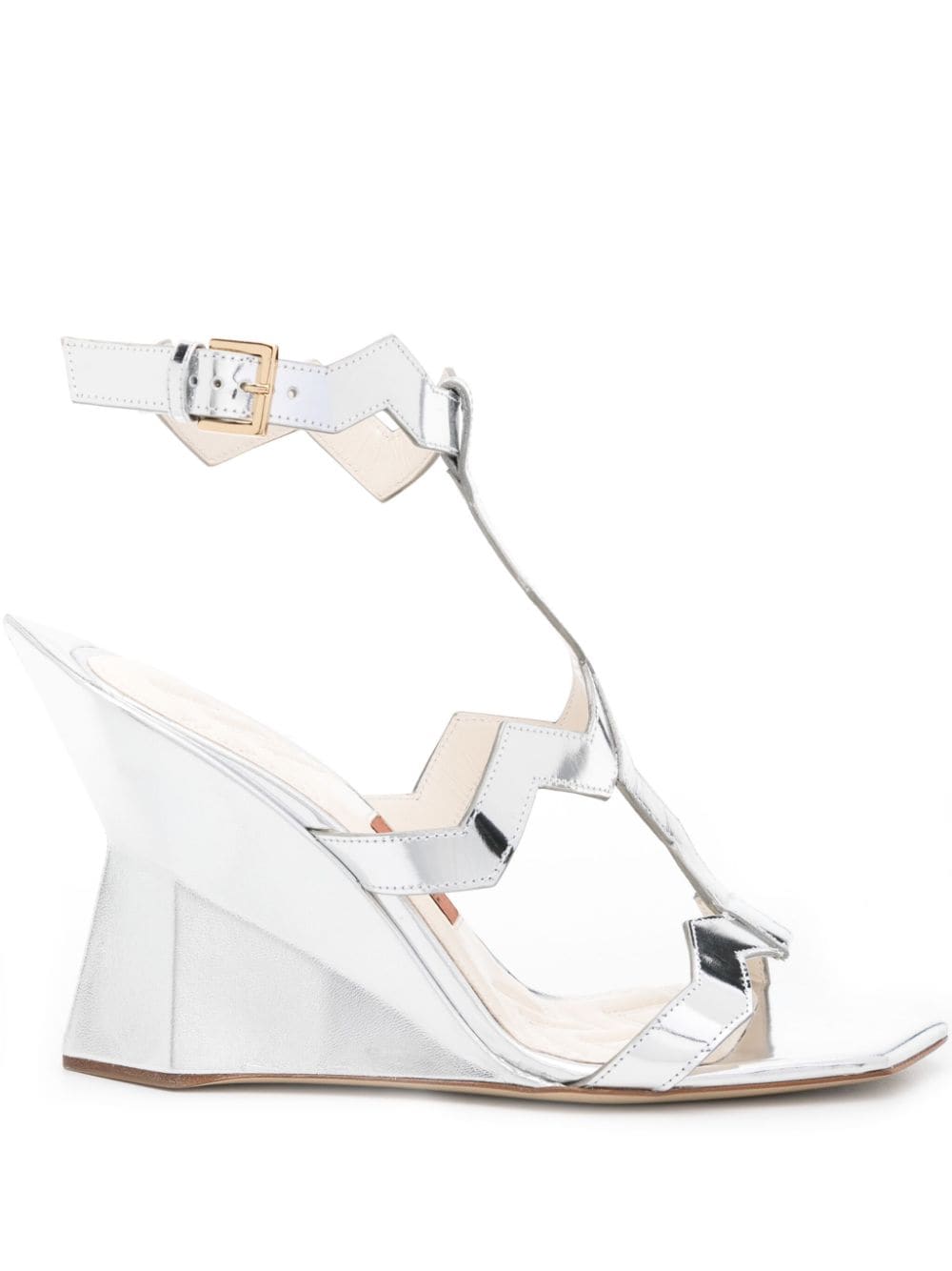 Missoni Metallic-Sandalen mit Zickzackborte - Silber von Missoni