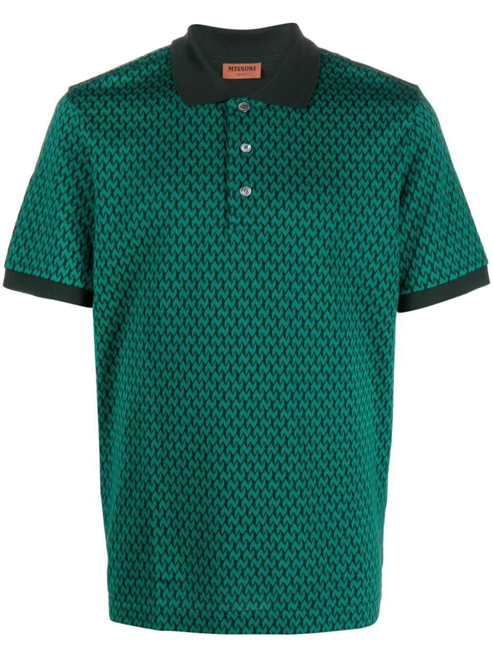 Missoni Poloshirt mit Monogrammmuster - Grün von Missoni
