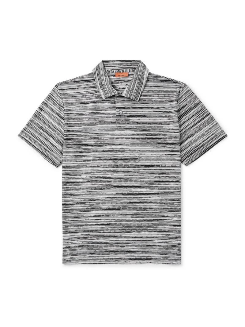 Missoni - Space-Dyed Cotton Polo Shirt - Men - Gray - XL von Missoni