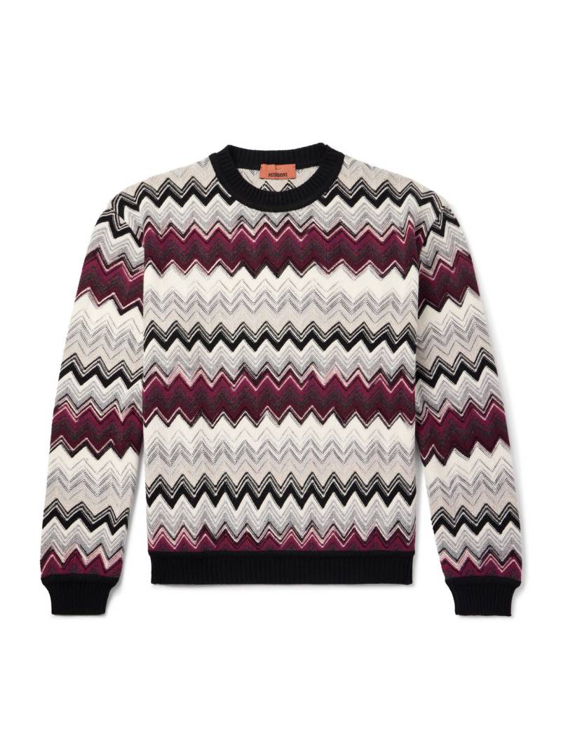 Missoni - Space-Dyed Jacquard-Knit Wool and Cotton-Blend Sweater - Men - Neutrals - IT 54 von Missoni