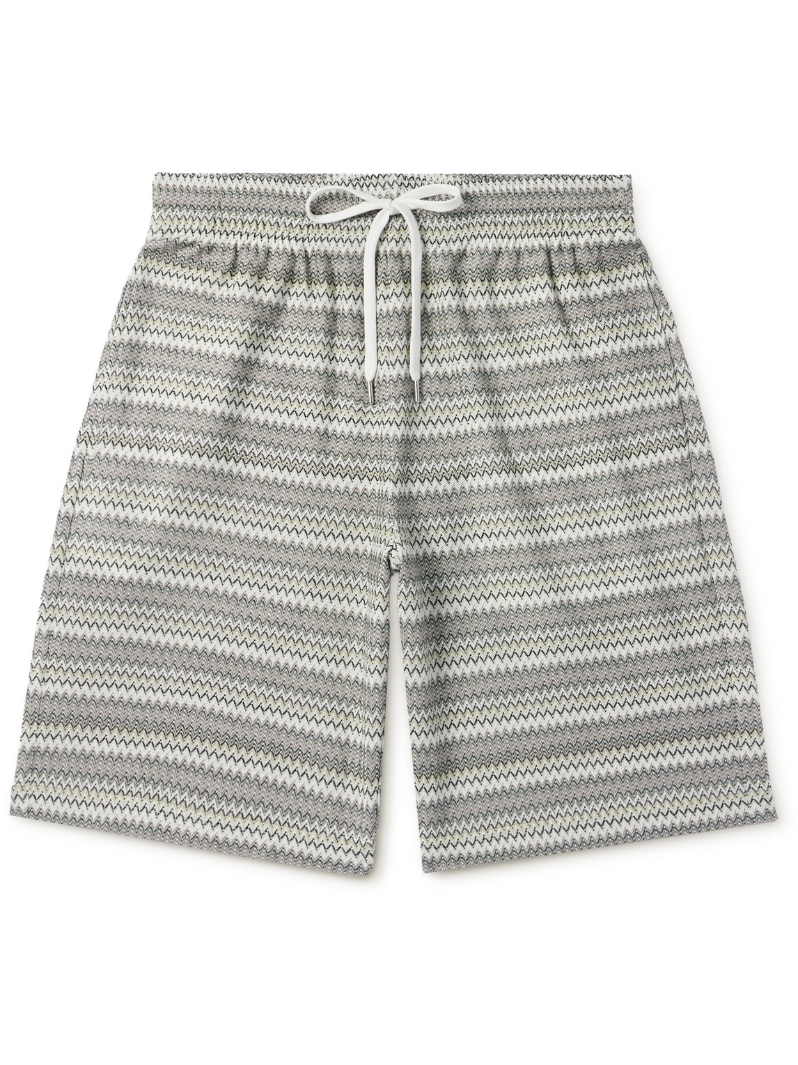 Missoni - Straight-Leg Striped Crochet-Knit Drawstring Shorts - Men - Green - IT 52 von Missoni