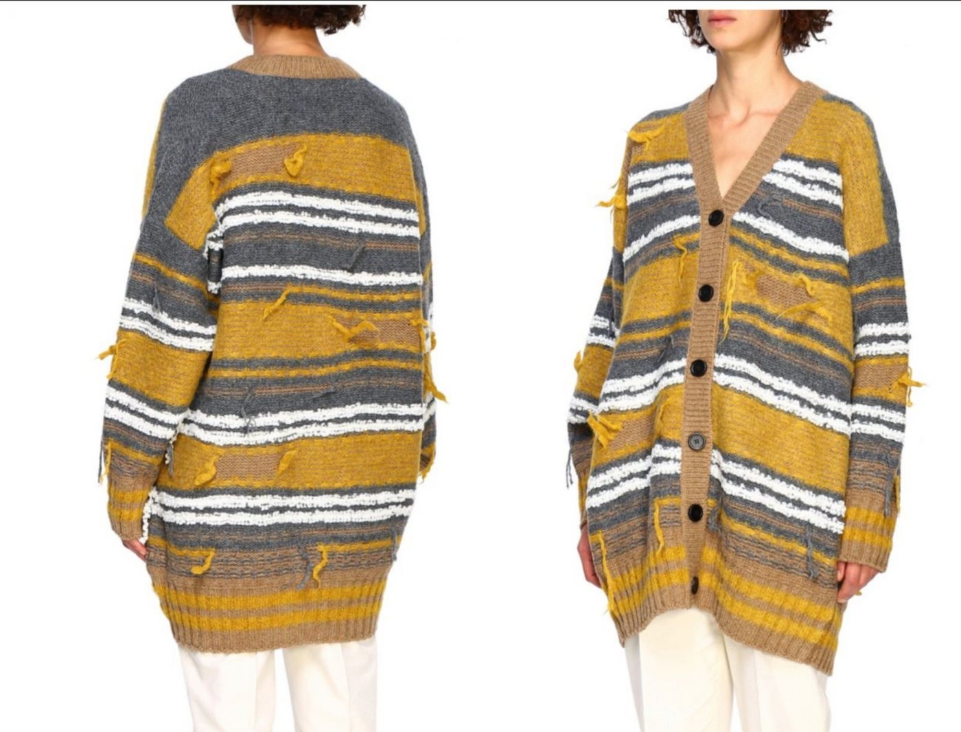 Missoni Strickpullover M MISSONI Distressed Oversized Strickjacke Cardigan Jacket Sweater Pul von Missoni