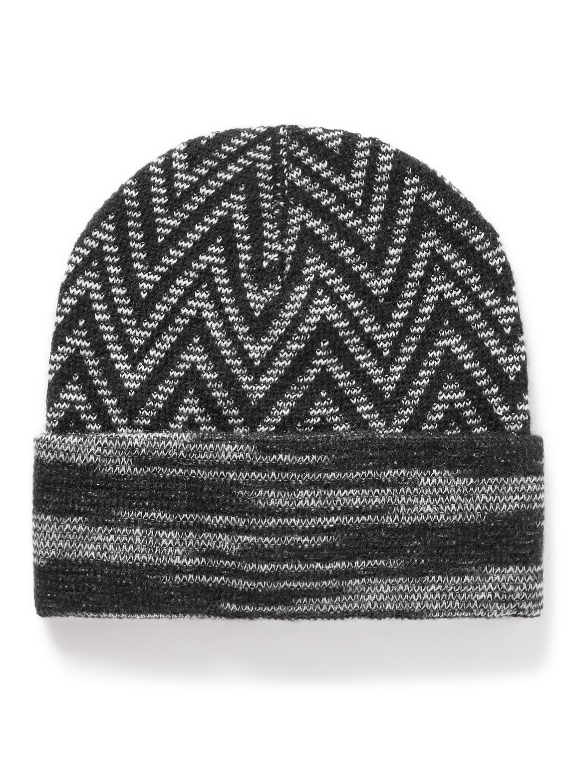 Missoni - Striped Crochet-Knit Beanie - Men - Black von Missoni