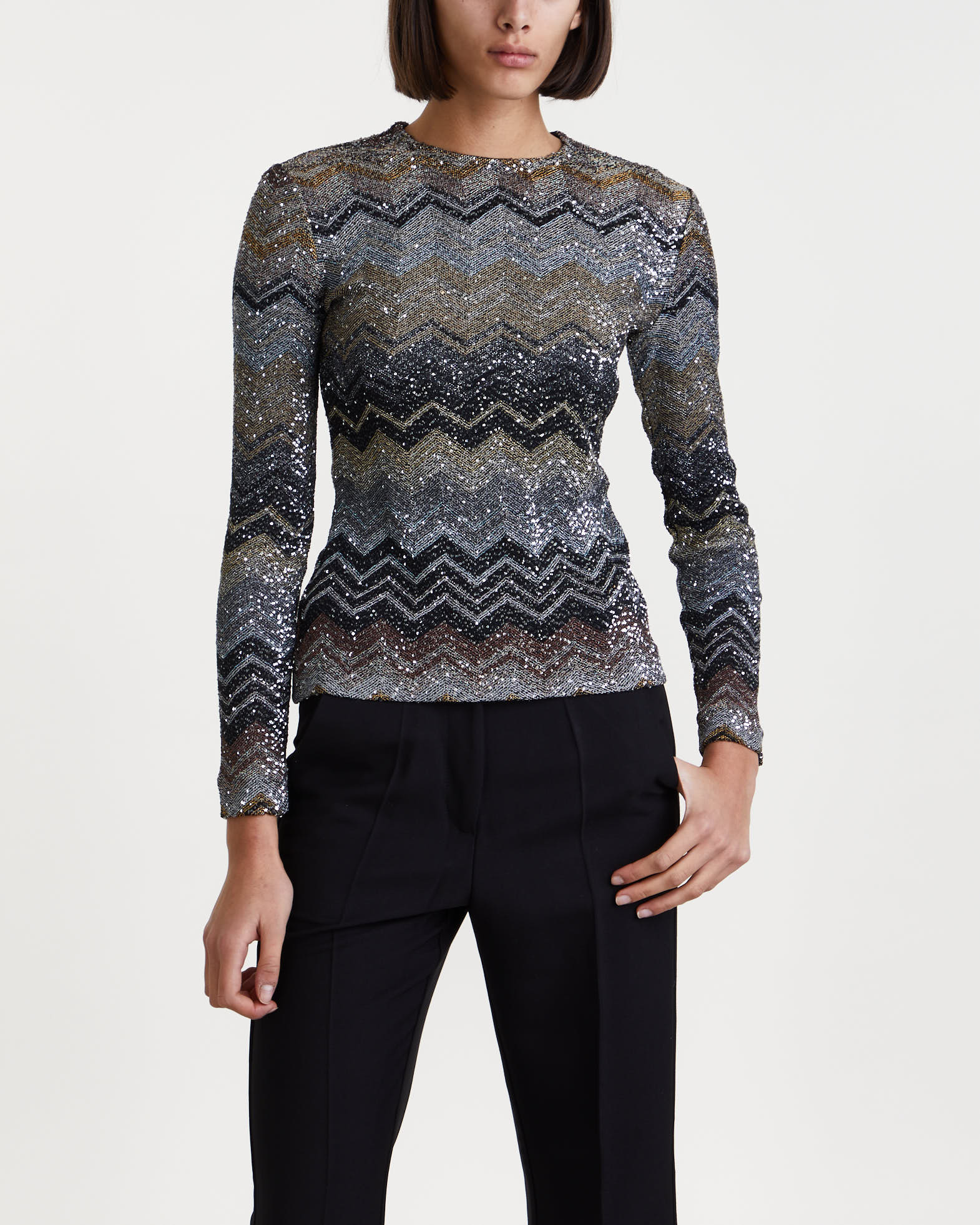 Missoni Sweater Crewneck Svart/guld von Missoni