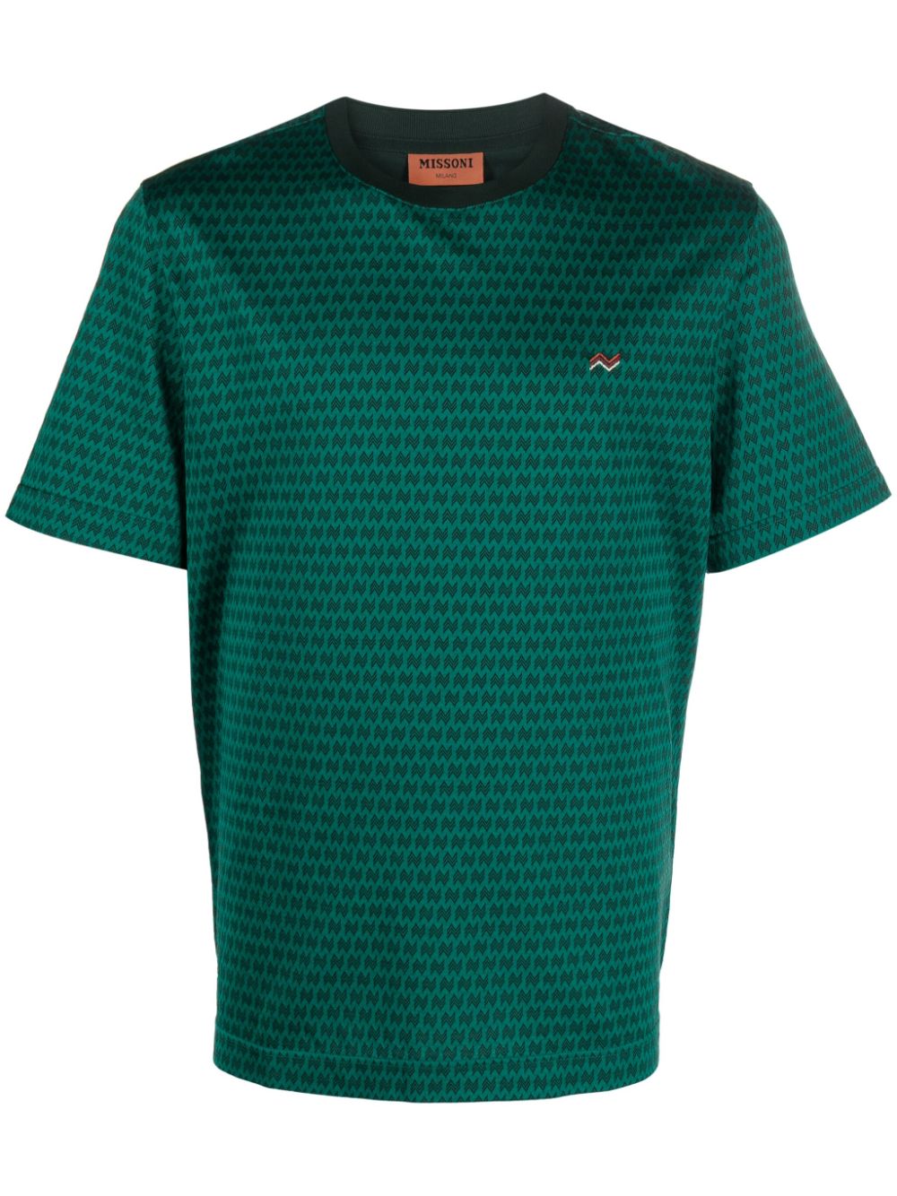 Missoni T-Shirt mit Monogrammmuster - Grün von Missoni