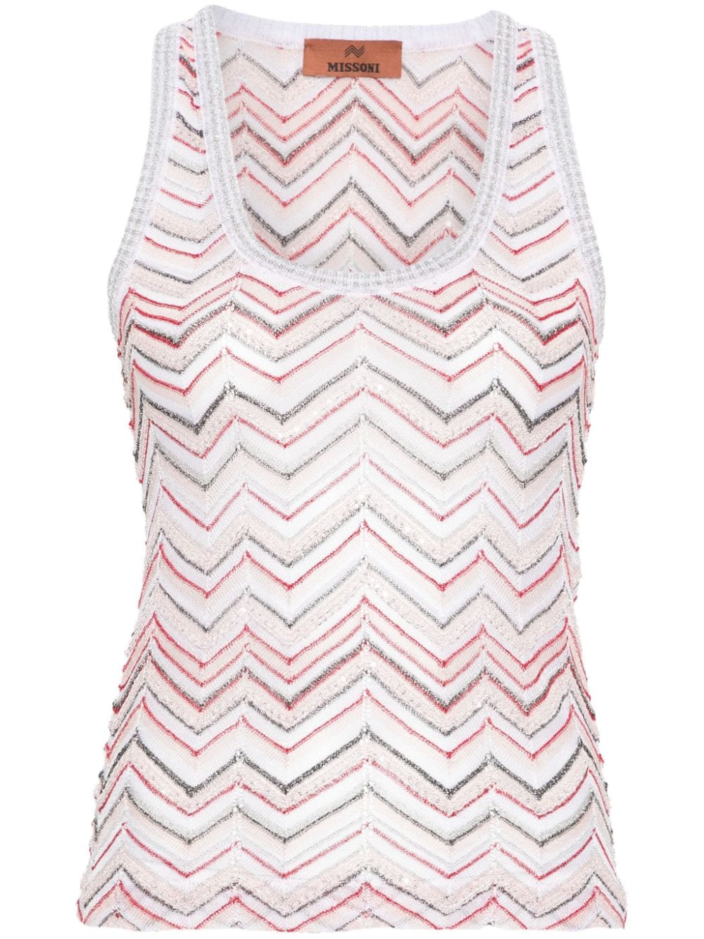 Missoni Tanktop mit Zickzackmuster und Pailletten - Rosa von Missoni