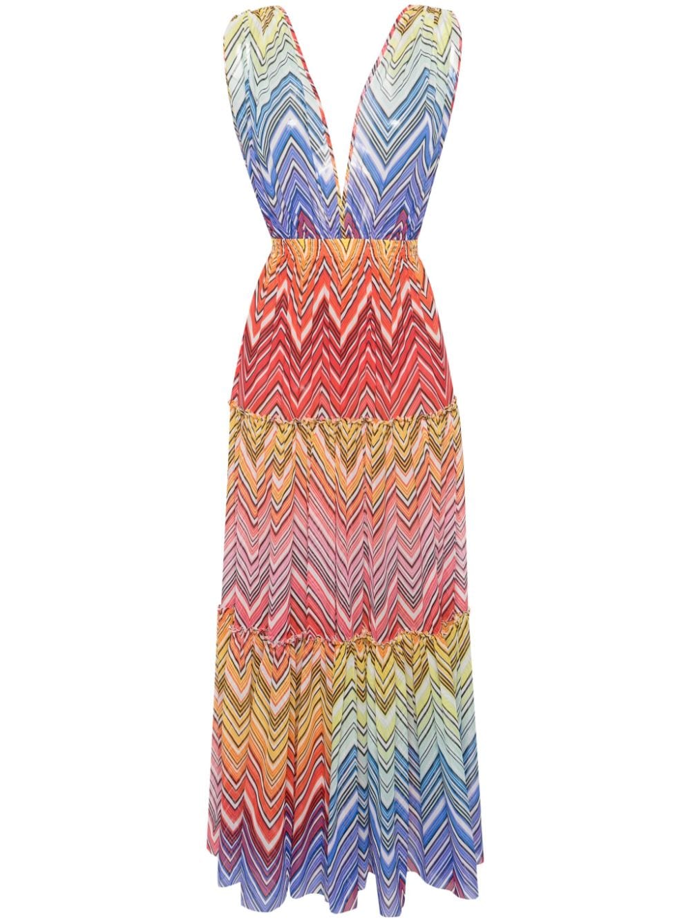 Missoni Transparentes Maxikleid mit Zickzackmuster - Rot von Missoni