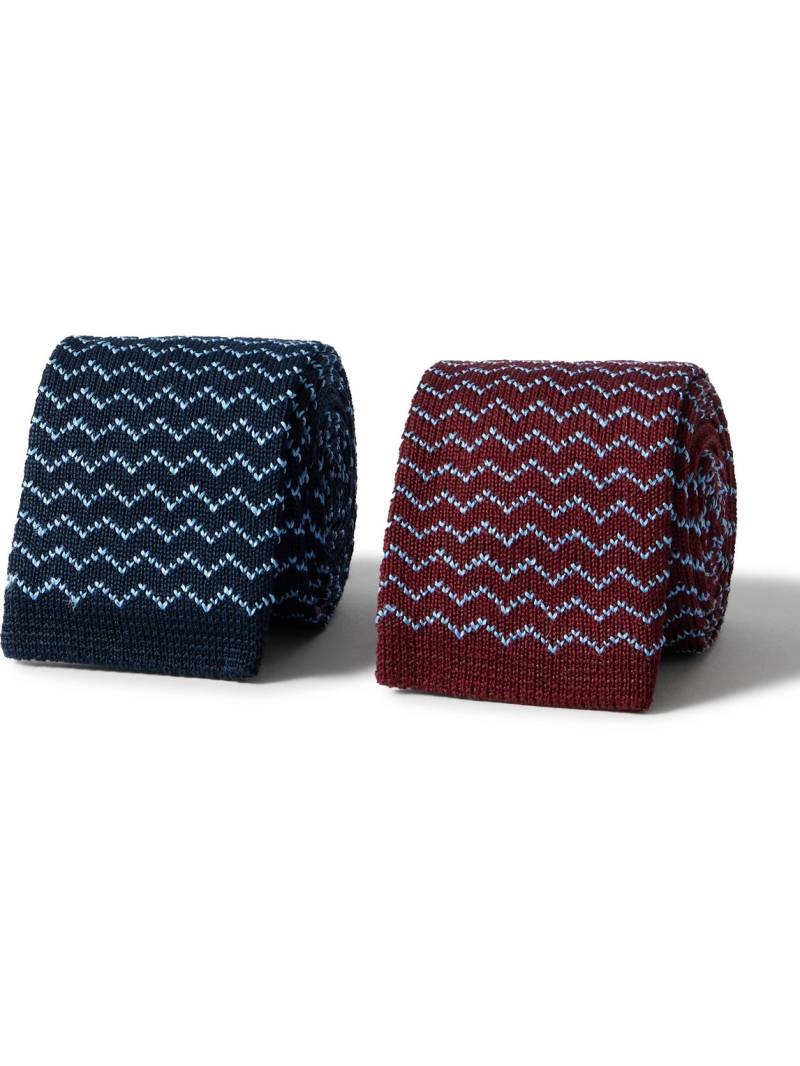 Missoni - Two-Pack 6cm Knitted Cotton and Silk-Blend Tie - Men - Multi von Missoni