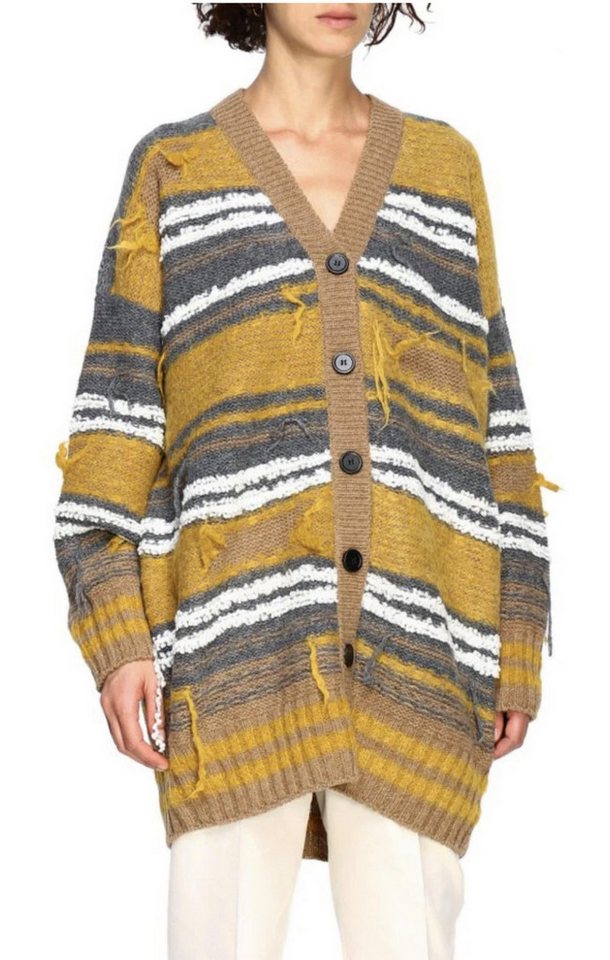 Missoni Umstandscardigan Oversized Distressed Strickjacke Cardigan V-Ausschnitt Unisex Drop-Shoulder, Rippbündchen, Distressed-Elemente von Missoni