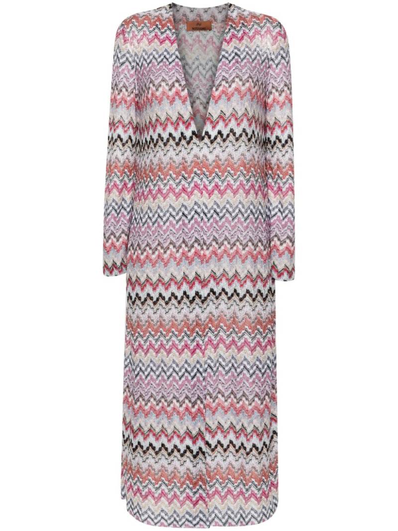 Missoni Offener Chevron-Cardigan mit langem Schnitt - Rosa von Missoni