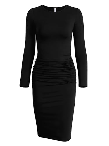 Missufe Freizeitkleid Bodycon Enges Figurbetontes Bleistiftkleid Damen Knielanges T Shirt Kleider von Missufe