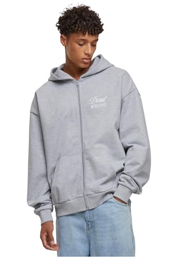 MT Upscale Men's MT3608-Dangerous Grounds Oversize Zip Hoody Sweatshirt, Heather Grey, M von Mister Tee