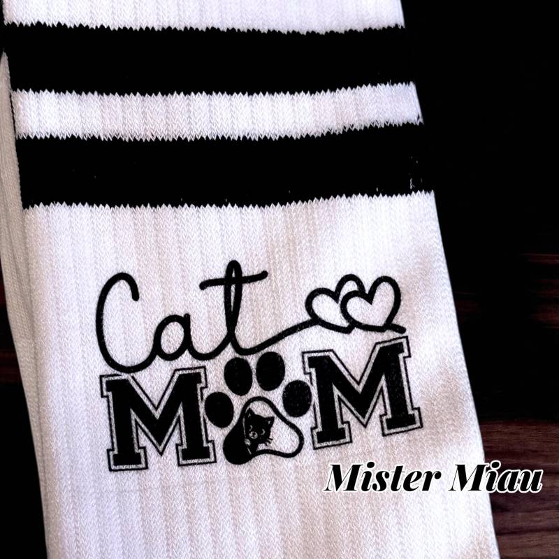 Cat Mom Socken/Tennissocken Katzenmama/ Bedruckte Strümpfe/ Katzenliebe/ Geschenkidee/Katzen/ Pfote Cat Mom Socken/Tennissocken Katzenmama/ Bedruckte Strümpfe/ Katzenliebe/ Geschenkidee/Katzen/ Pfote von MisterMiau
